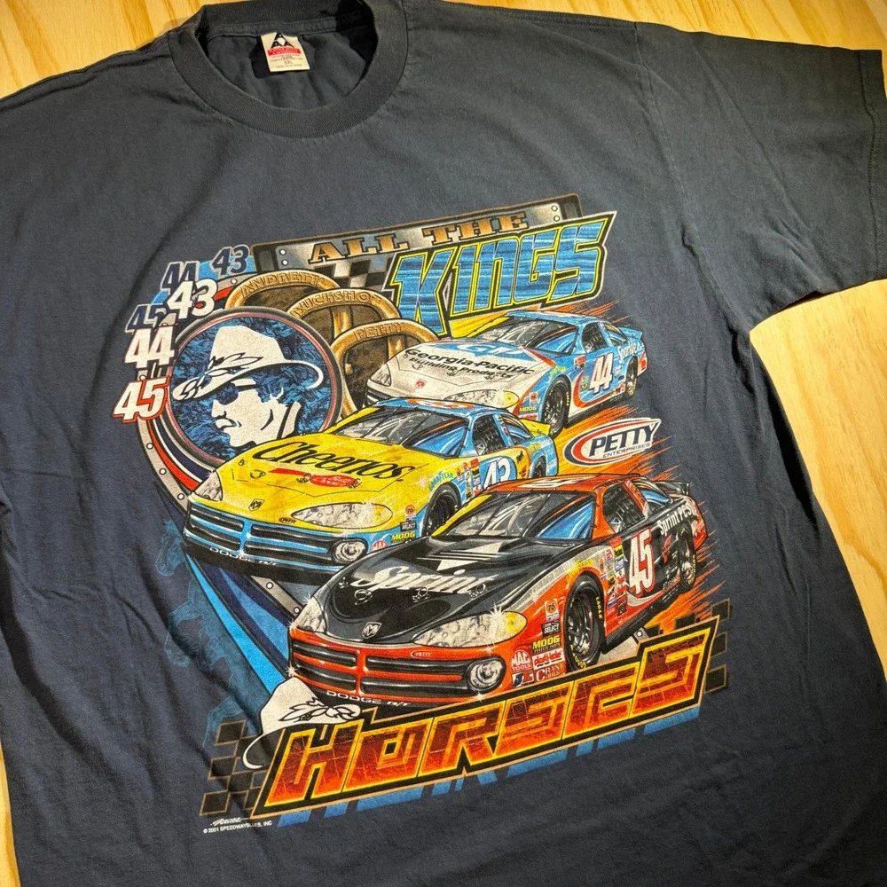 AAA Men's Vintage Richard Petty All The Kings Horses Racing T-Shirt Size XXL